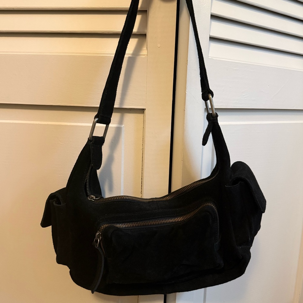 Free People Black Suede Women's Shoulder Bag